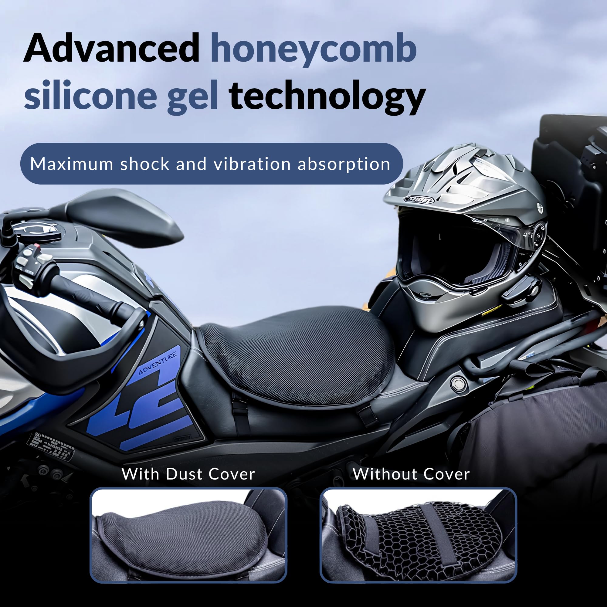 DR. FITZY Shock Absorbing 3D Honeycomb Silicone Bike Seat Cushion